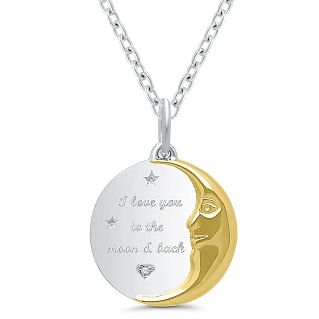 Gorgeous Jewelry, Limited-Time Savings Diamond I Love You To The Moon And Back Pendant in Gold Plated Sterling Silver Gorgeous Jewelry, Limited-Time Savings Diamond I Love You To The Moon And Back Pendant in Gold Plated Sterling Silver