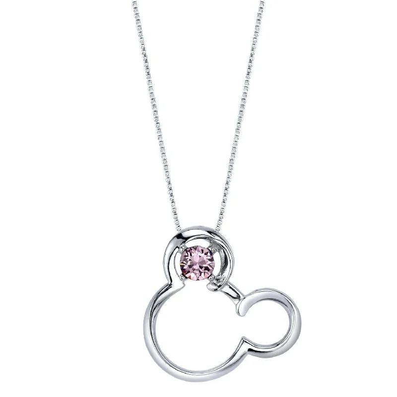 Shop Dazzling Jewelry At The Best Prices Disney Sterling Silver Round Crystal 18-inch Birthstone Mickey Mouse Pendant Shop Dazzling Jewelry At The Best Prices Disney Sterling Silver Round Crystal 18-inch Birthstone Mickey Mouse Pendant