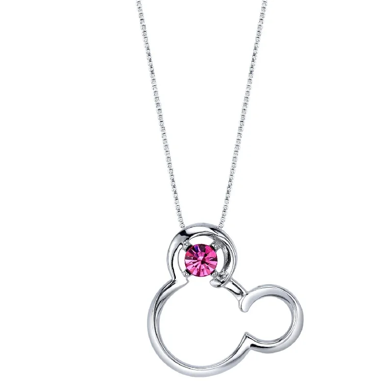 Grab Exquisite Jewelry At The Lowest Prices Disney Sterling Silver Round Crystal 18-inch Birthstone Mickey Mouse Pendant Grab Exquisite Jewelry At The Lowest Prices Disney Sterling Silver Round Crystal 18-inch Birthstone Mickey Mouse Pendant