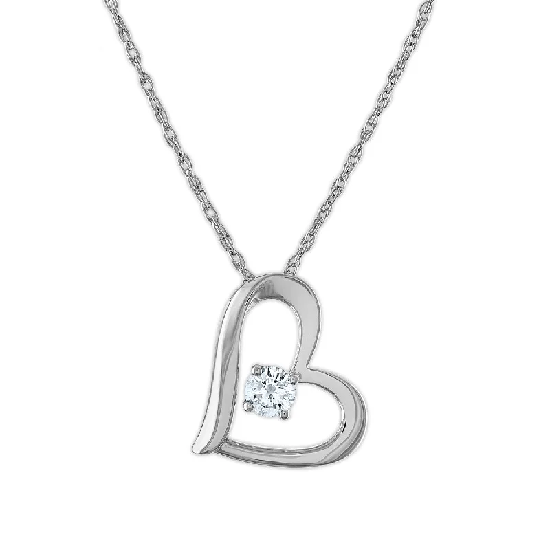 Shop Dazzling Jewelry With Special Promotional Discounts EcoLove 1/5 CTW Lab Grown Diamond Heart 18-inch Pendant in Rhodium Plated Sterling Silver Shop Dazzling Jewelry With Special Promotional Discounts EcoLove 1/5 CTW Lab Grown Diamond Heart 18-inch Pendant in Rhodium Plated Sterling Silver
