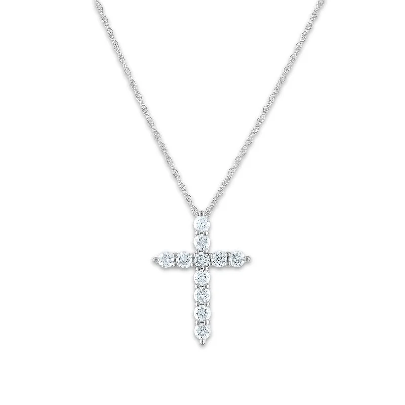 Shop Modern Jewelry Collections With Exclusive Discounts EcoLove 10KT White Gold 1/2 CTW Lab Grown Diamond 18-inch Cross Pendant Shop Modern Jewelry Collections With Exclusive Discounts EcoLove 10KT White Gold 1/2 CTW Lab Grown Diamond 18-inch Cross Pendant