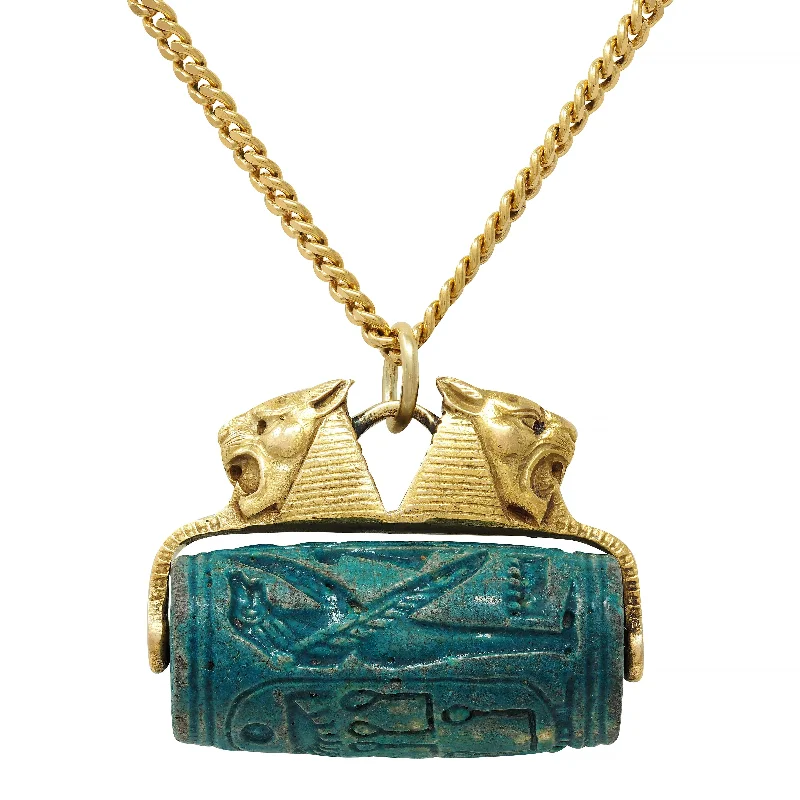 Big Discounts On Elegant Jewelry Collections Frank Walter Lawrence Hardstone 18 Karat Gold Antique Egyptian Sphinx Cylindrical Seal Unisex Pendant Necklace Big Discounts On Elegant Jewelry Collections Frank Walter Lawrence Hardstone 18 Karat Gold Antique Egyptian Sphinx Cylindrical Seal Unisex Pendant Necklace