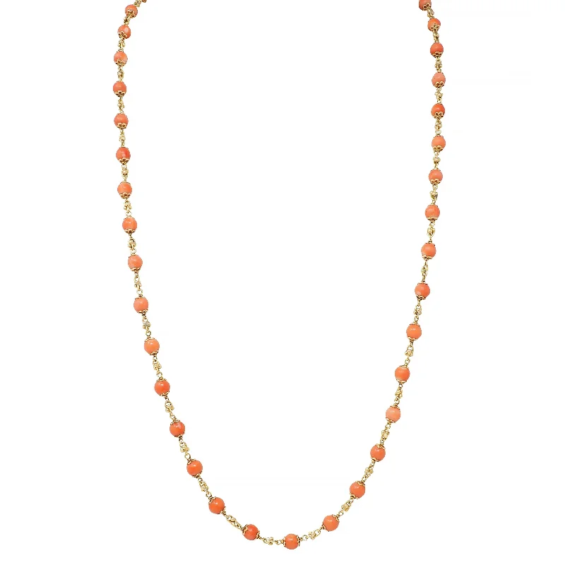 Handcrafted Jewelry Sale – Unique Designs At Low Prices French 1960's Coral 18 Karat Yellow Gold Vintage Beaded Chain Link Bracelet & Necklace Handcrafted Jewelry Sale – Unique Designs At Low Prices French 1960's Coral 18 Karat Yellow Gold Vintage Beaded Chain Link Bracelet & Necklace