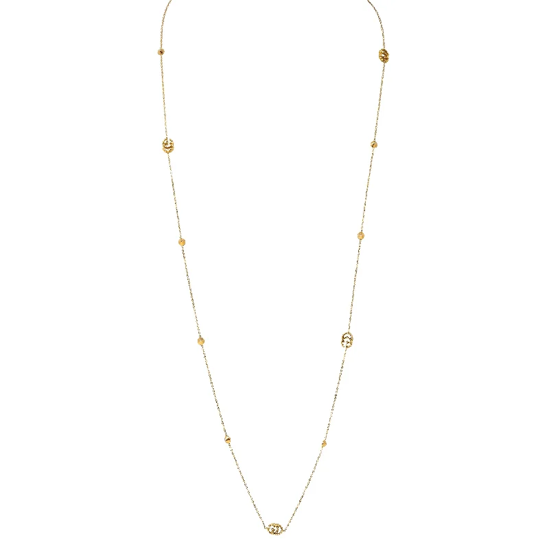 Dazzle With Discounts – Shop Jewelry On Sale Gucci 2000's Topaz 18 Karat Yellow Gold GG Running Station Chain Necklace