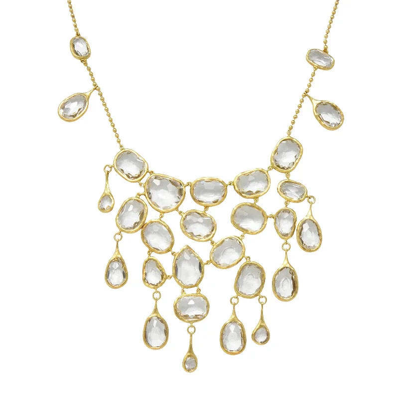 Dazzle With Discounts – Shop Jewelry On Sale Gucci 2004 Crystal Quartz 18 Karat Yellow Gold Vintage Fringe Station Necklace