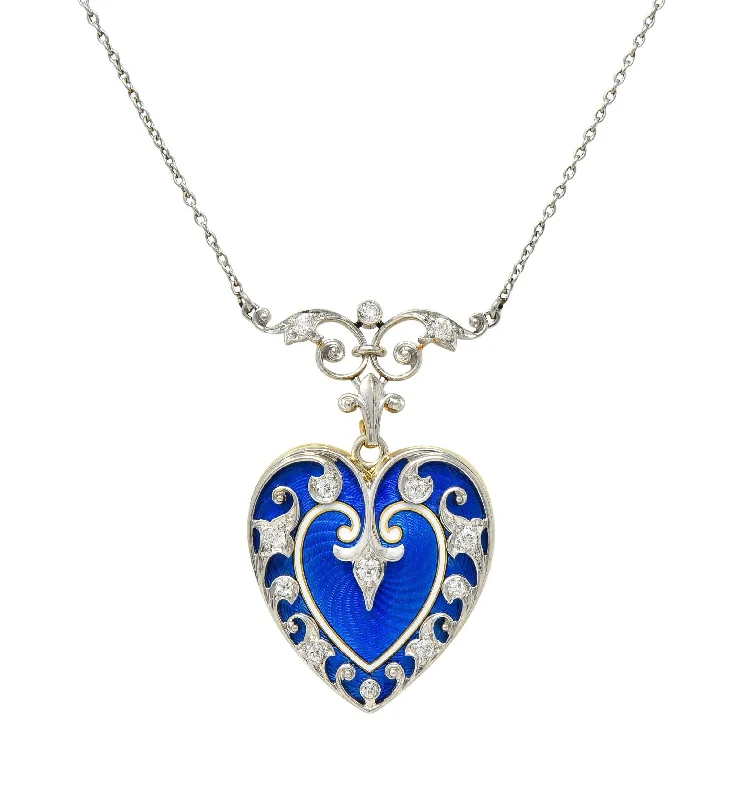 Limited-Stock Jewelry Sale – Shop Before It's Gone Henry Blank & Co Edwardian Diamond Enamel Platinum 14K Gold Antique Heart Locket Pendant Necklace Limited-Stock Jewelry Sale – Shop Before It's Gone Henry Blank & Co Edwardian Diamond Enamel Platinum 14K Gold Antique Heart Locket Pendant Necklace