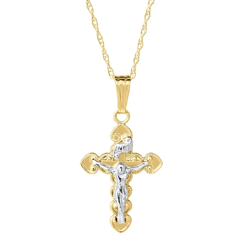 Exclusive Online Jewelry Sale – Don't Wait Kiddie Kraft 14KT White and Yellow Gold 15-inch Childrens Crucifix Cross Pendant Exclusive Online Jewelry Sale – Don't Wait Kiddie Kraft 14KT White and Yellow Gold 15-inch Childrens Crucifix Cross Pendant