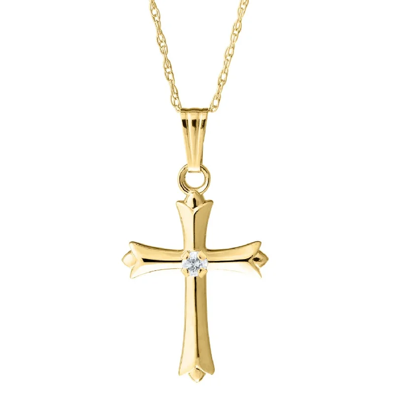 Affordable Elegance – Special Jewelry Sale Now Live Kiddie Kraft 14KT Yellow Gold 15-inch Childrens Cross Pendant Affordable Elegance – Special Jewelry Sale Now Live Kiddie Kraft 14KT Yellow Gold 15-inch Childrens Cross Pendant