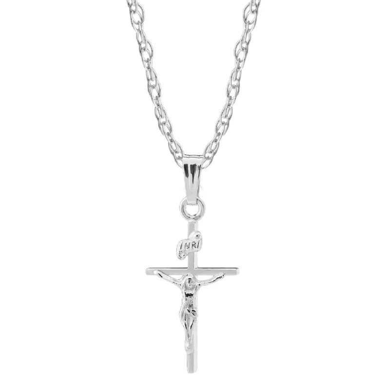 Unmissable Jewelry Clearance – Final Reductions Kiddie Kraft Sterling Silver 15-inch Childrens Crucifix Cross Pendant Unmissable Jewelry Clearance – Final Reductions Kiddie Kraft Sterling Silver 15-inch Childrens Crucifix Cross Pendant