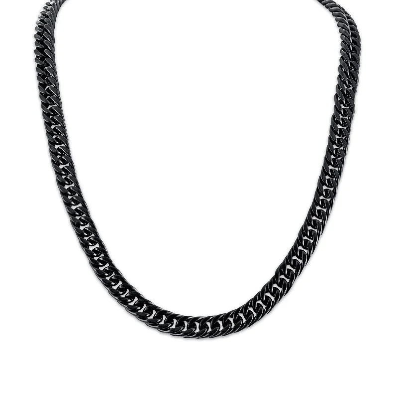Elegant Designs, Unbeatable Discounts – Shop Jewelry Now King by Simone I Smith 24-inch Miami Cuban Link Chain in Black Stainless Steel Elegant Designs, Unbeatable Discounts – Shop Jewelry Now King by Simone I Smith 24-inch Miami Cuban Link Chain in Black Stainless Steel
