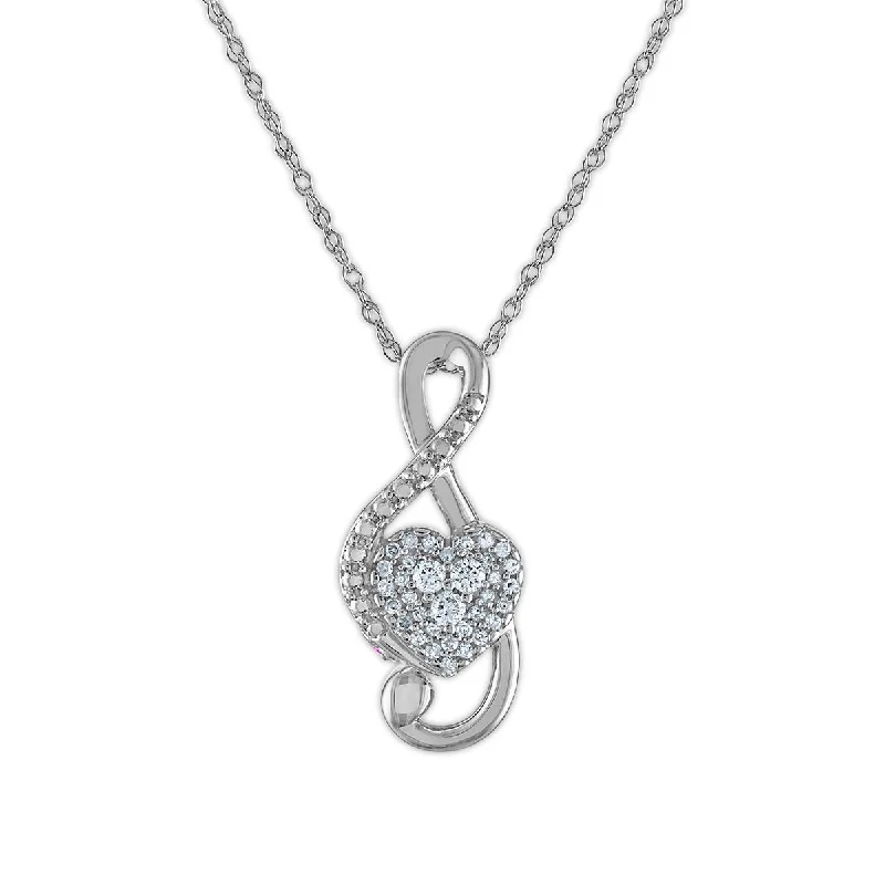 Dainty Floral Jewelry For Feminine Elegance LoveSong 1/10 CTW Diamond Fashion Musical Note 18-inch Pendant in 10KT White Gold Dainty Floral Jewelry For Feminine Elegance LoveSong 1/10 CTW Diamond Fashion Musical Note 18-inch Pendant in 10KT White Gold