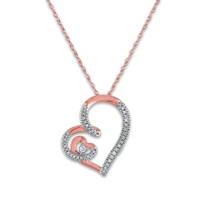 Discounted Jewelry For A Glamorous Look LoveSong 1/10 CTW Diamond Heart 18-inch Pendant in 10KT Rose Gold Discounted Jewelry For A Glamorous Look LoveSong 1/10 CTW Diamond Heart 18-inch Pendant in 10KT Rose Gold