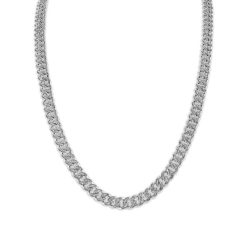 Get Ready To Sparkle – Special Jewelry Discounts Luxe Layers 1/2 CTW Diamond Cuban Link 24-inch Chain in Rhodium Plated Sterling Silver Get Ready To Sparkle – Special Jewelry Discounts Luxe Layers 1/2 CTW Diamond Cuban Link 24-inch Chain in Rhodium Plated Sterling Silver