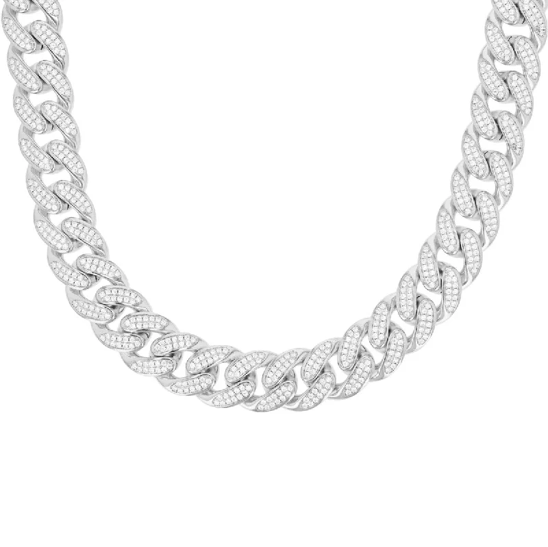 Shop Handcrafted Jewelry At Special Promotional Rates Luxe Layers Sterling Silver Cubic Zirconia 24-inch 15MM Cuban Link Chain Shop Handcrafted Jewelry At Special Promotional Rates Luxe Layers Sterling Silver Cubic Zirconia 24-inch 15MM Cuban Link Chain