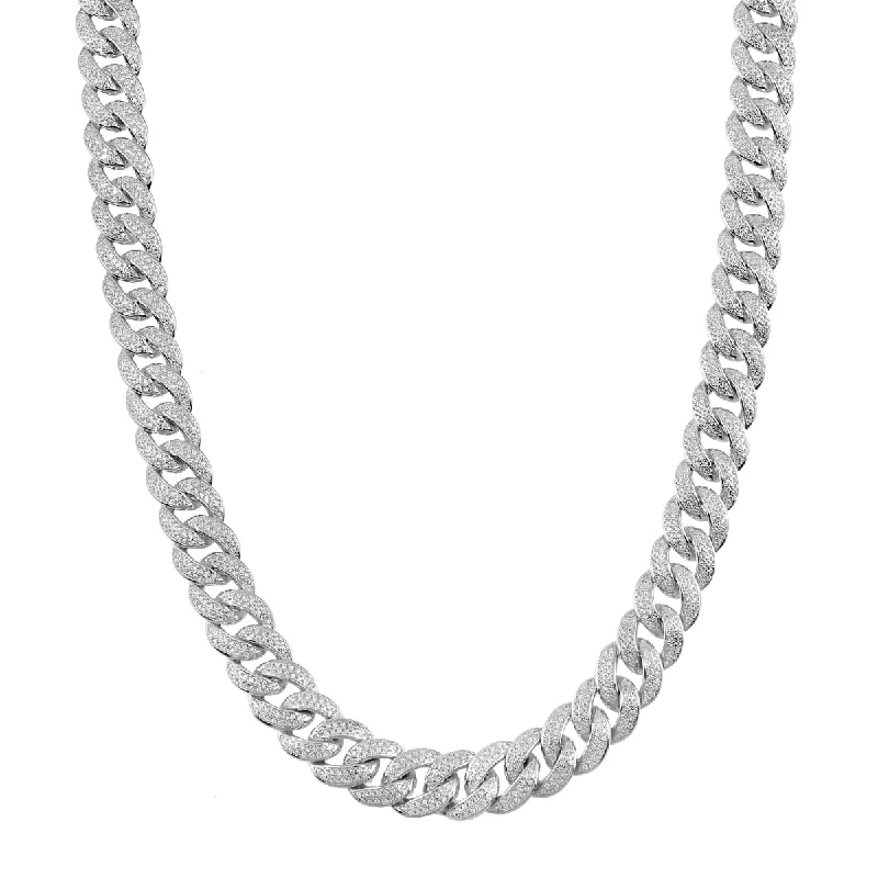 Limited-Time Offer On Premium Jewelry Collections Luxe Layers Sterling Silver Round Cubic Zirconia 30-inch 11.7MM Curb Chain Limited-Time Offer On Premium Jewelry Collections Luxe Layers Sterling Silver Round Cubic Zirconia 30-inch 11.7MM Curb Chain