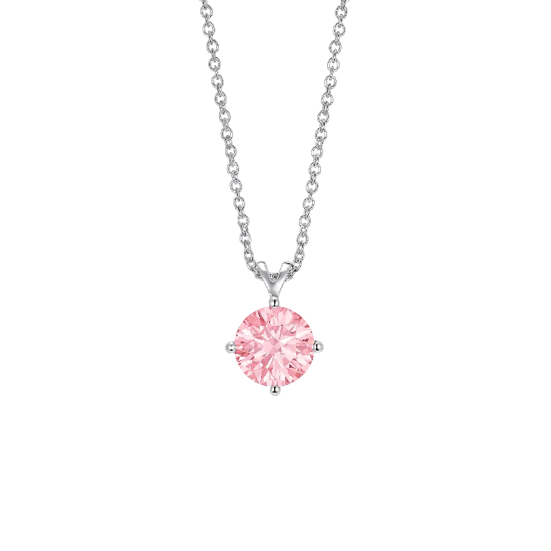 Luxury Jewelry At Unbeatable Discounts The Pink Round Brilliant Solitaire Bale Pendant