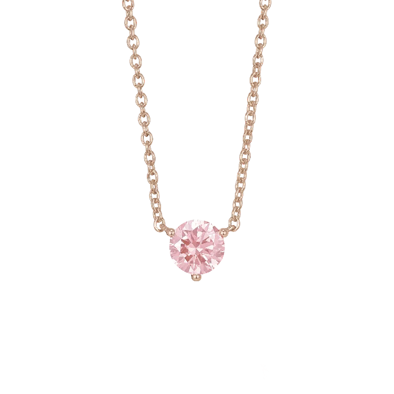 Fashion-Forward Geometric Jewelry For Contemporary Style The Pink Round Brilliant Solitaire Pendant