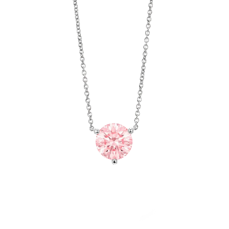 Grab Exquisite Jewelry At The Lowest Prices The Pink Round Brilliant Solitaire Pendant