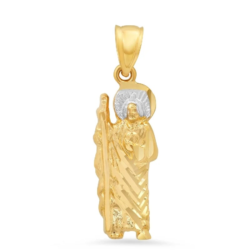 Affordable Elegance – Special Jewelry Sale Now Live Roberto Martinez 14KT White and Yellow Gold 27X8MM Religious Saint Jude Pendant. Chain Not Included Affordable Elegance – Special Jewelry Sale Now Live Roberto Martinez 14KT White and Yellow Gold 27X8MM Religious Saint Jude Pendant. Chain Not Included