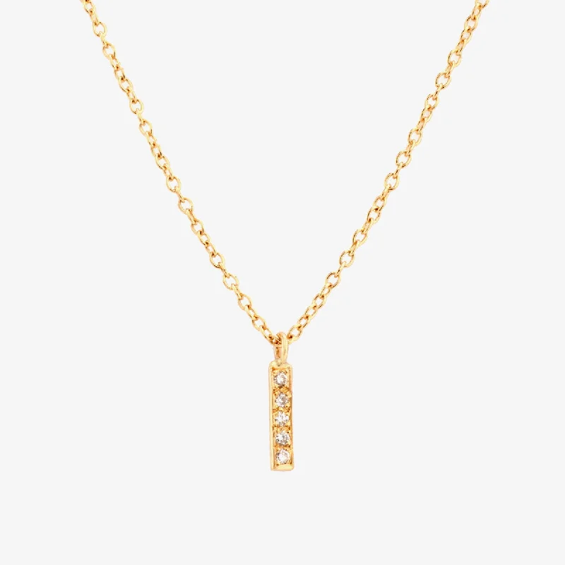 Waterproof Stainless Steel Jewelry For Lasting Beauty Small Diamond Bar Necklace | N1208W Waterproof Stainless Steel Jewelry For Lasting Beauty Small Diamond Bar Necklace | N1208W