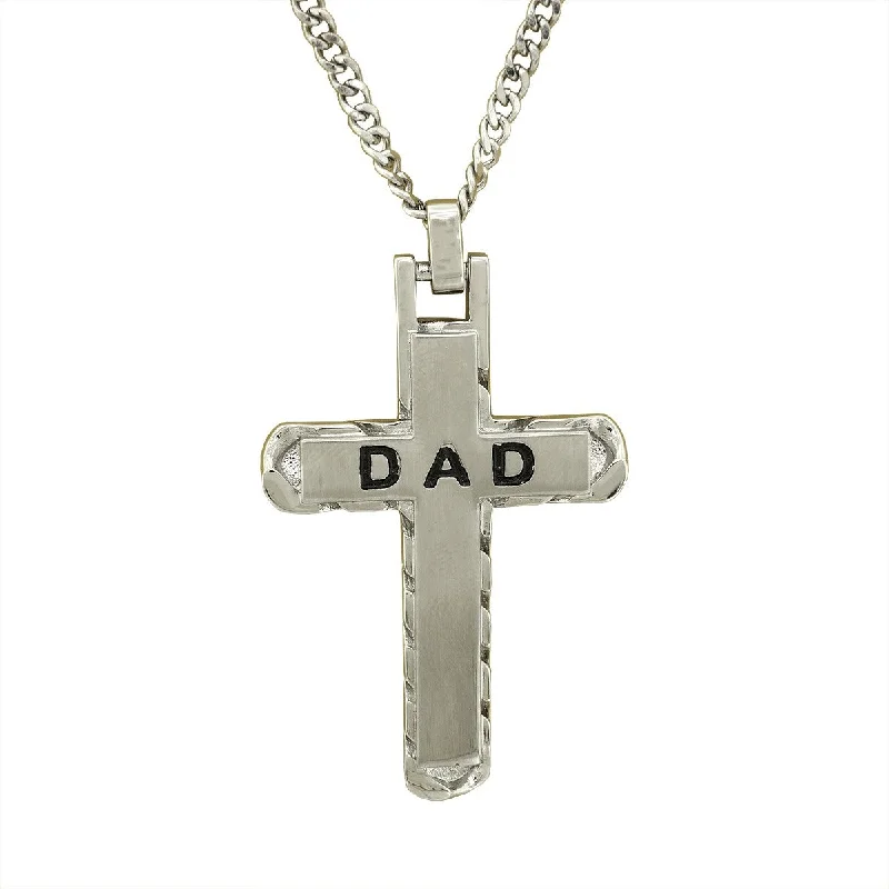 Limited Stock On Premium Jewelry At Low Prices Stainless Steel Dad Cross Necklace