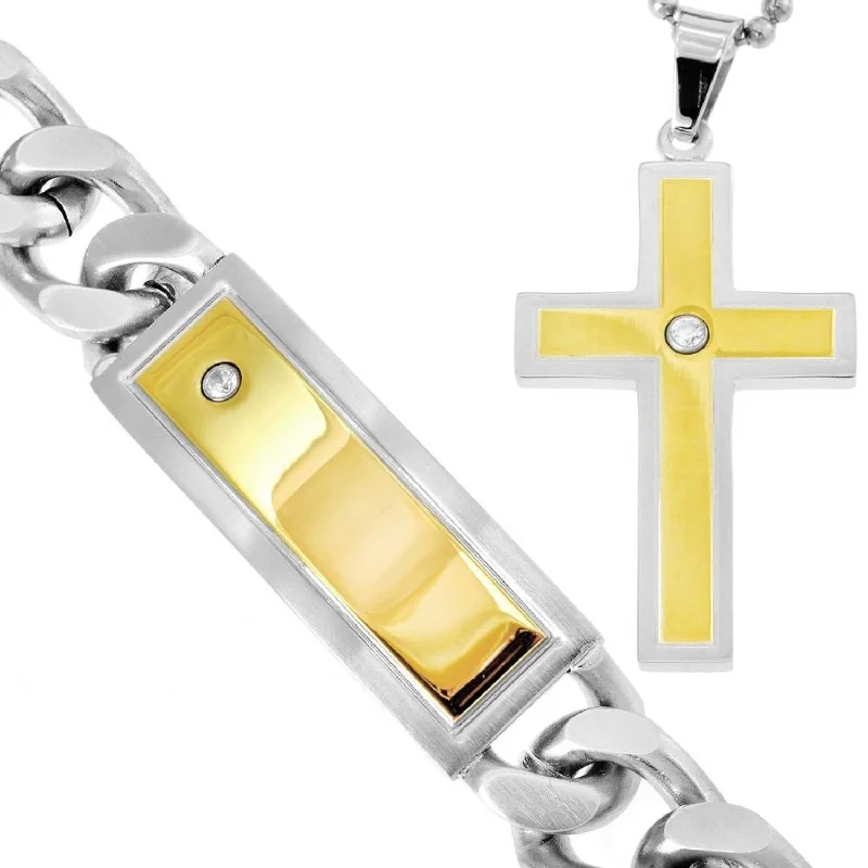 Luxury Jewelry At Unbeatable Discounts Stainless Steel Diamond 24-inch Cross Box Set Pendant Luxury Jewelry At Unbeatable Discounts Stainless Steel Diamond 24-inch Cross Box Set Pendant