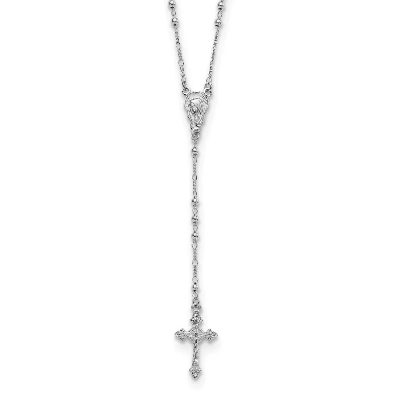 Exclusive Jewelry Sale – Grab Timeless Pieces Now Sterling Silver 25-inch Beaded Rosary Necklace