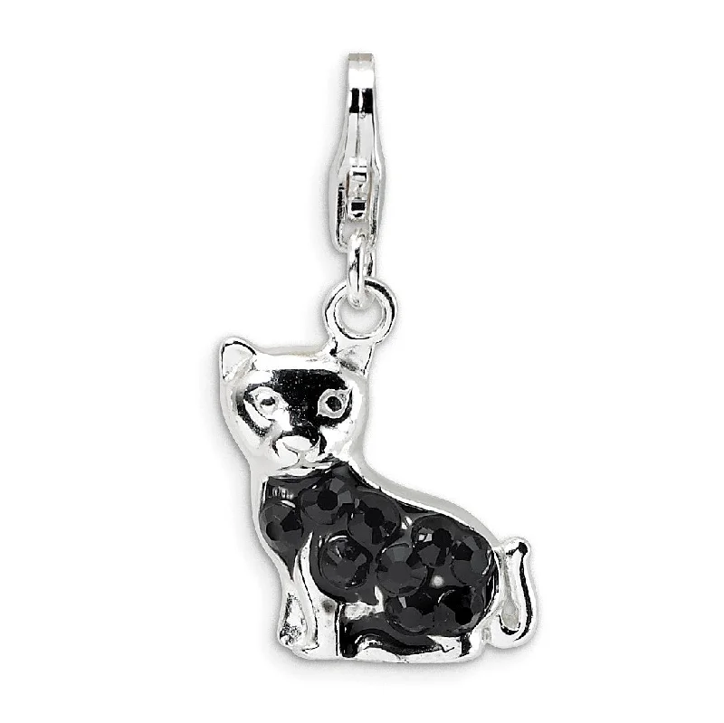 Limited-Stock Jewelry Clearance – Grab Your Favorites Now Sterling Silver and Crystal 34X13MM Cat Charm Limited-Stock Jewelry Clearance – Grab Your Favorites Now Sterling Silver and Crystal 34X13MM Cat Charm