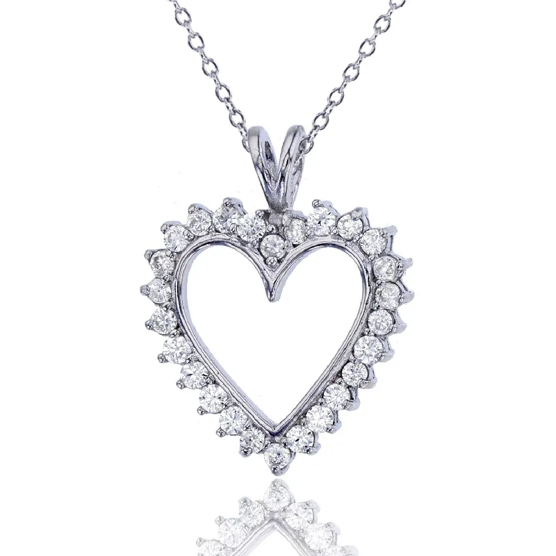 The Biggest Jewelry Sale Of The Year Is Here Sterling Silver and Cubic Zirconia 18-inch Heart Pendant The Biggest Jewelry Sale Of The Year Is Here Sterling Silver and Cubic Zirconia 18-inch Heart Pendant