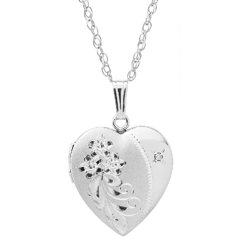 Trending Jewelry Now At Unbeatable Prices Sterling Silver and Diamond 19MM 18-inch Locket Heart Pendant Trending Jewelry Now At Unbeatable Prices Sterling Silver and Diamond 19MM 18-inch Locket Heart Pendant
