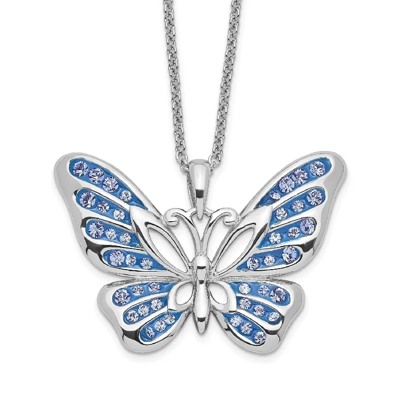 Breathtaking Jewelry At Limited-Time Savings Sterling Silver Swarovski Crystal 18-inch Butterfly Never Give Up Necklace Breathtaking Jewelry At Limited-Time Savings Sterling Silver Swarovski Crystal 18-inch Butterfly Never Give Up Necklace