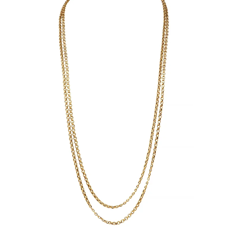 Don't Miss These Dazzling Jewelry Discounts Victorian 18 Karat Yellow Gold Fancy Hexagonal Link 69 IN Long Antique Chain Necklace Don't Miss These Dazzling Jewelry Discounts Victorian 18 Karat Yellow Gold Fancy Hexagonal Link 69 IN Long Antique Chain Necklace