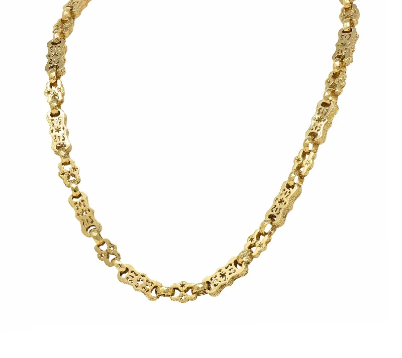 Limited-Time Jewelry Sale – Elegant Styles At Less Victorian 9 Karat Yellow Gold Star & Bar Fancy Link Antique Chain Limited-Time Jewelry Sale – Elegant Styles At Less Victorian 9 Karat Yellow Gold Star & Bar Fancy Link Antique Chain