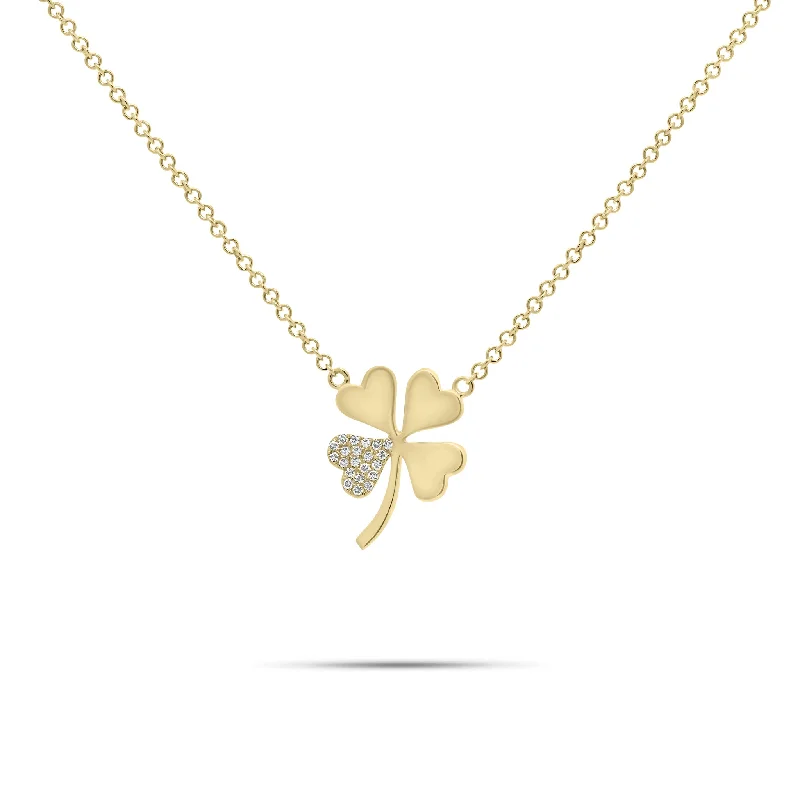 Shop Jewelry That Shines Without The High Price Diamond-Accented Four-Leaf Clover Pendant Necklace