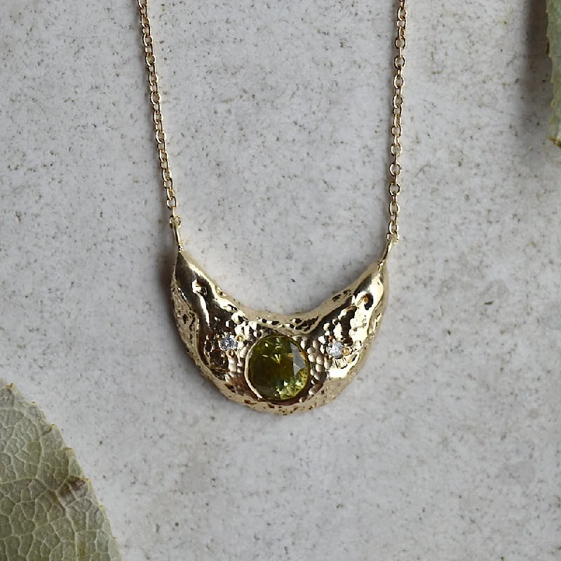 Elegant Jewelry At Unbeatable Offers – Shop Before It's Gone 14ky Petite Crescent Moon Necklace with Green Sapphire