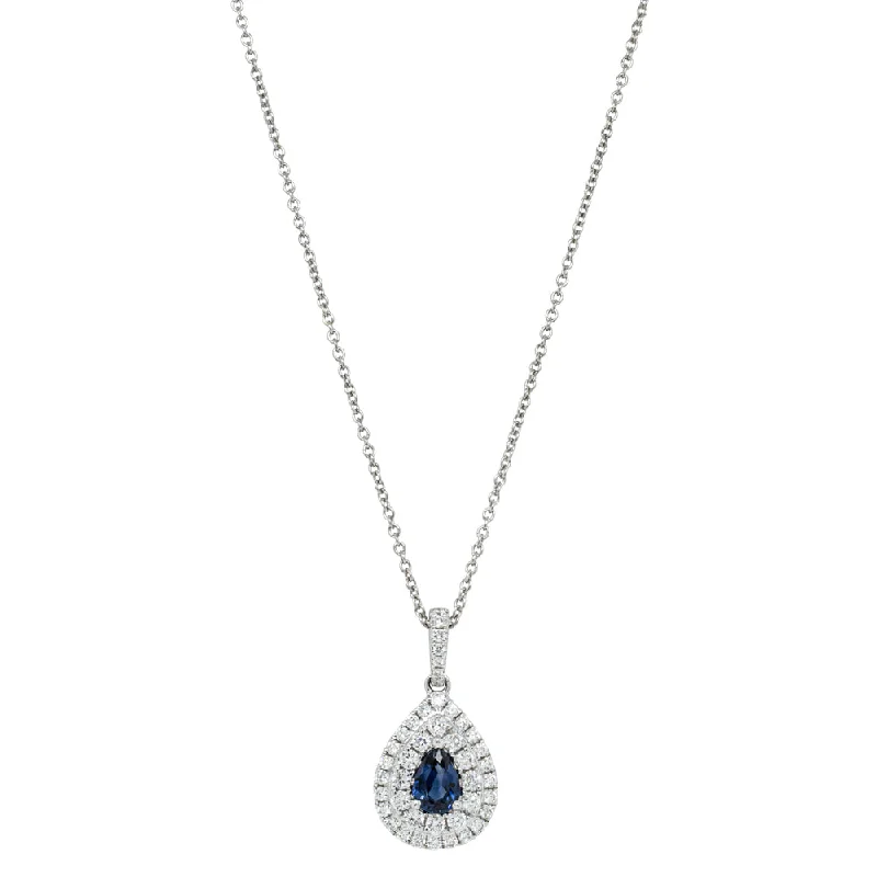 Breathtaking Jewelry, Breathtaking Prices 18ct White Gold .58ct Sapphire & Diamond Pendant