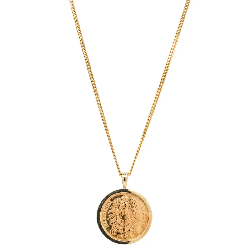 Handcrafted Beauty At Affordable Prices 9ct Yellow Gold Prussian Coin Pendant with Chain Handcrafted Beauty At Affordable Prices 9ct Yellow Gold Prussian Coin Pendant with Chain