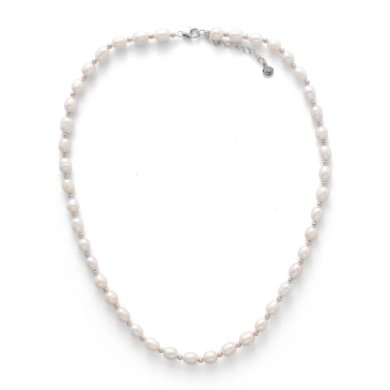 Sparkle For Less – Shop Our Limited-Time Jewelry Deals Bead Silver Necklace w. Pearls Sparkle For Less – Shop Our Limited-Time Jewelry Deals Bead Silver Necklace w. Pearls
