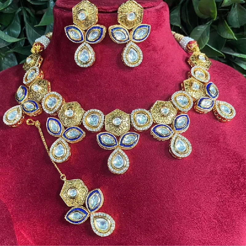 Unlock Unbeatable Jewelry Deals Before They’Re Gone Amoliya Jewels Gold Plated Polki Kundan Meenakari Necklace Set