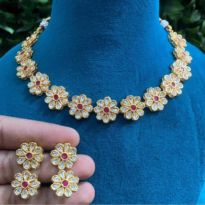 Buy More, Save More On Stunning Jewelry Pieces Amoliya Jewels Gold Plated Polki Kundan Necklace Set