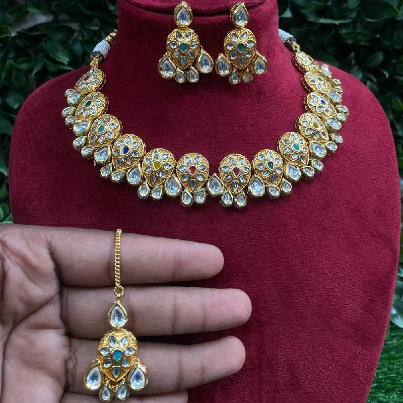 Get The Best Deals On Timeless Jewelry Pieces Amoliya Jewels Gold Plated Polki Kundan Necklace Set