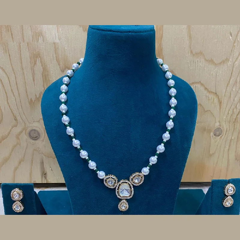Premium Diamond Jewelry At Once-In-A-Lifetime Discounts Amoliya Jewels Gold Plated Polki Kundan Necklace Set Premium Diamond Jewelry At Once-In-A-Lifetime Discounts Amoliya Jewels Gold Plated Polki Kundan Necklace Set