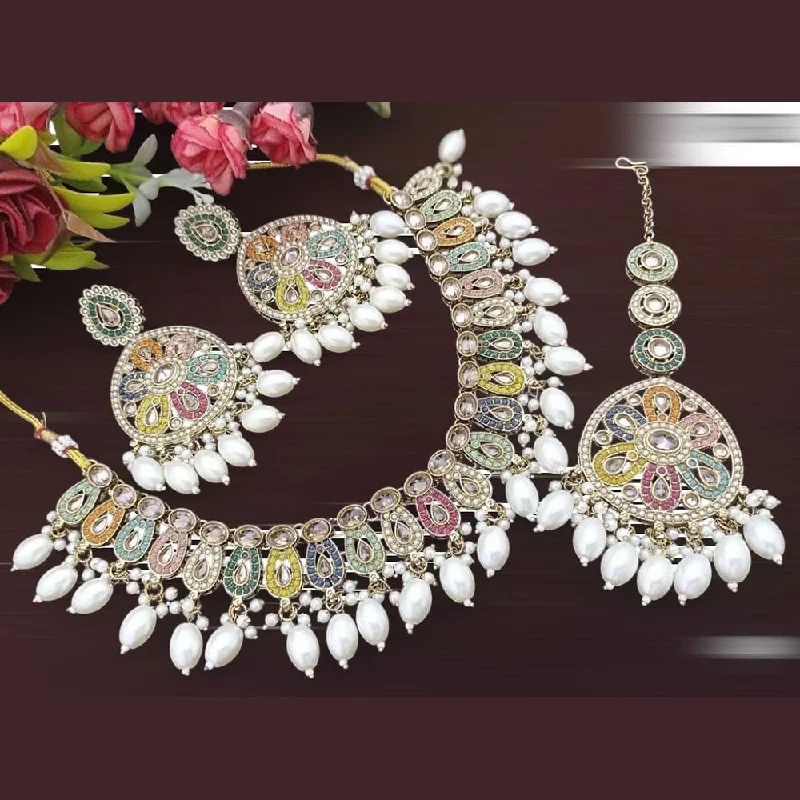 Breathtaking Jewelry, Breathtaking Prices Anjali Jewellery Gold Plated Crystal Stone And Pearl Necklace Set