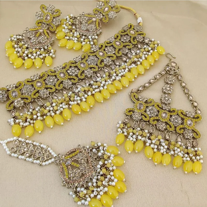 The Biggest Jewelry Sale Of The Year Is Here Anjali Jewellery Gold Plated Crystal Stone Pearl And Beads Necklace Set