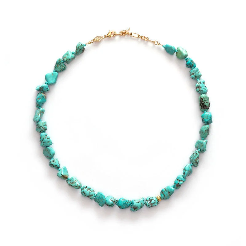 Shop Fine Jewelry With Amazing Deals Beach Cocktail Gold Plated Necklace w. Blue Beads Shop Fine Jewelry With Amazing Deals Beach Cocktail Gold Plated Necklace w. Blue Beads