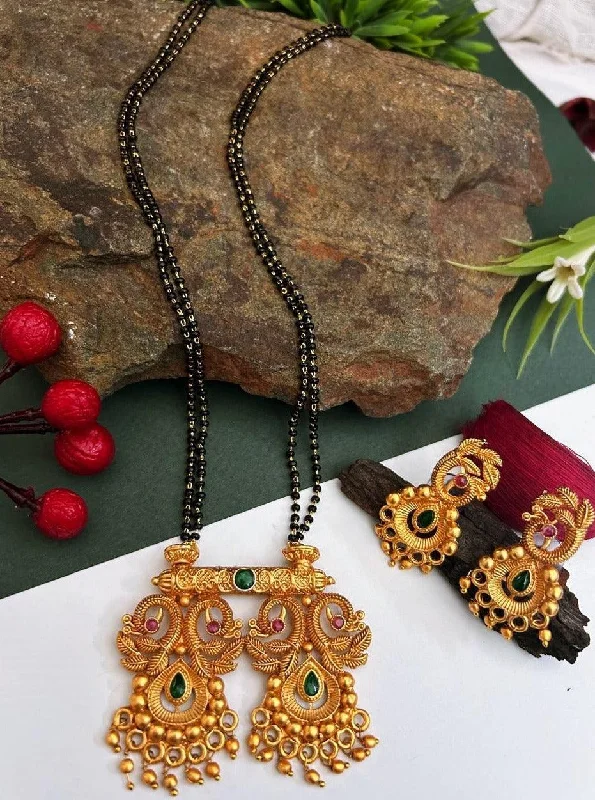 High-End Jewelry, Now More Affordable Than Ever Black bead wati mani pendant Mangalya chain necklace set 18 inches