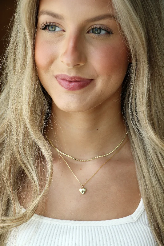 Shine Without Limits – Jewelry Sale Happening Now puffed heart necklace { gold }