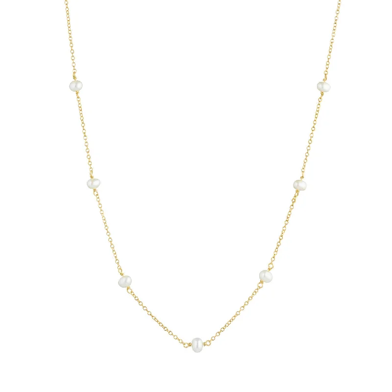 Get The Sparkle You Love At Prices You Adore Purity 18K Gold Plated Necklace w. Pearls Get The Sparkle You Love At Prices You Adore Purity 18K Gold Plated Necklace w. Pearls
