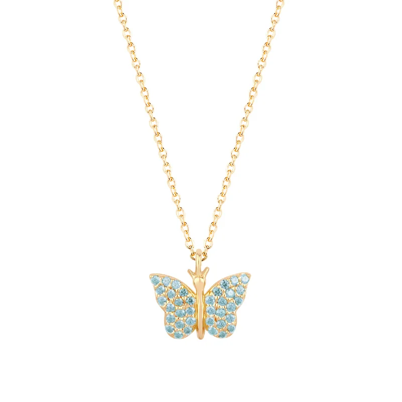 Personalized Jewelry Sale – Unique Gifts At Low Prices Butterfly 18K Gold Plated Necklace w. Light Blue Zirconias Personalized Jewelry Sale – Unique Gifts At Low Prices Butterfly 18K Gold Plated Necklace w. Light Blue Zirconias