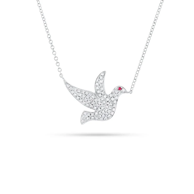 Jewelry Sale Alert – Shop Timeless Elegance Today Diamond & Ruby Dove Pendant